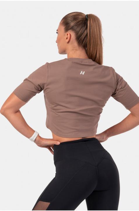 Actual product image Nebbia Minimalist Logo Crop Top 600 Brown (L)