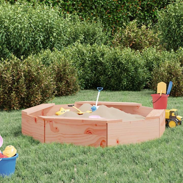 Produktbild VidaXL Sandkasten mit Sitzen Achteck Massivholz