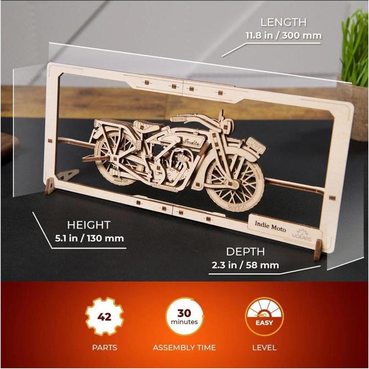 Immagine prodotto Ugears 70194 Indie Moto 2.5D Puzzle - Indie Moto 2.5D Puzzle