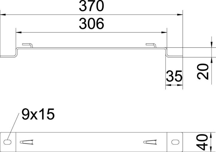 Immagine prodotto OBO Bettermann OBO Staffa a muro altezza 20 mm, larghezza 300 mmgalvanizzata