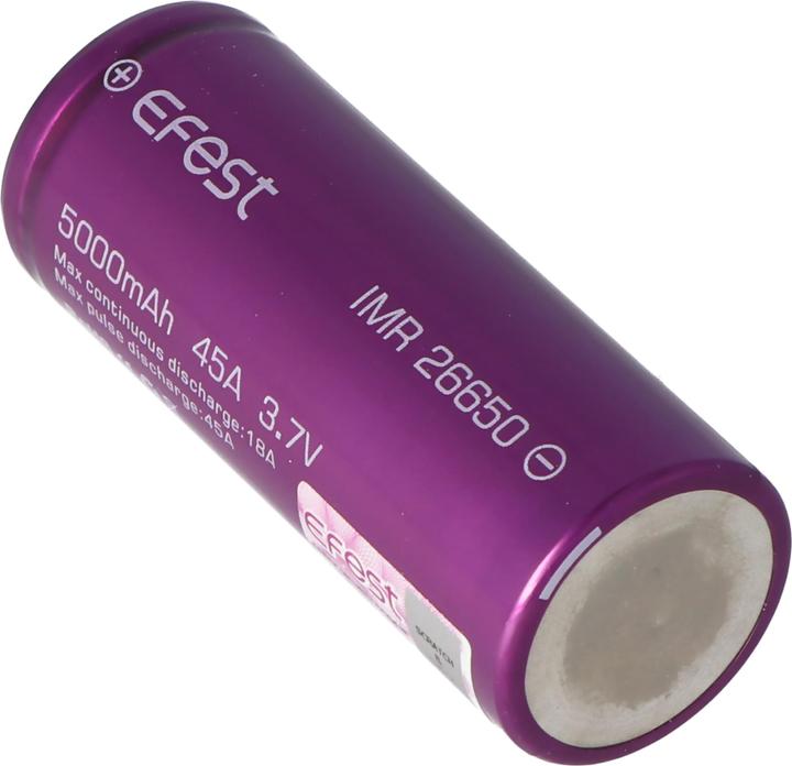 Actual product image Efest Battery Purple IMR26650, unprotected (1 pcs., 26650, 5000 mAh)