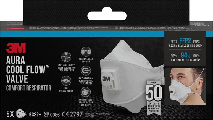 Produktbild 3M Atemschutzmaske, weiss (FFP2, FFP2 R D, 5 x)