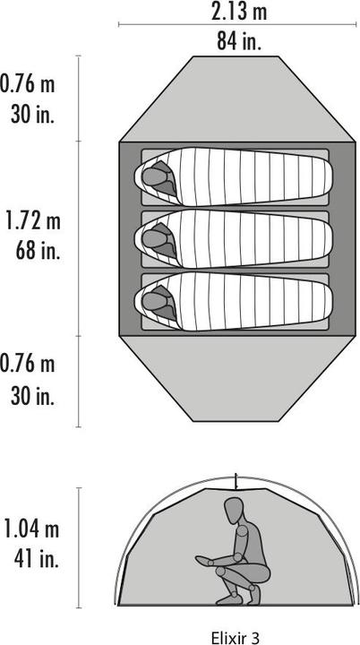 Actual product image Msr Elixir 3 (Dome tent, 3.70 kg, 3 persons)