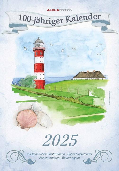 Image du produit Alpha Edition Calendrier du centenaire 2025 Calendrier mural, 23,7x34cm, calendrier illustré avec (Couverture rigide, Allemand)