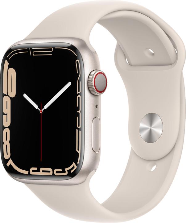 Produktbild Apple Watch Series 7 GPS + Cellular 45mm Starlight Aluminium Case with Starlight Sport Band Regular (38 mm)