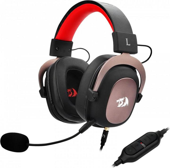 Actual product image Redragon H510 Zeus Headset Wired Head-band Gaming USB Type-A Black, Pink, Red (Cable)
