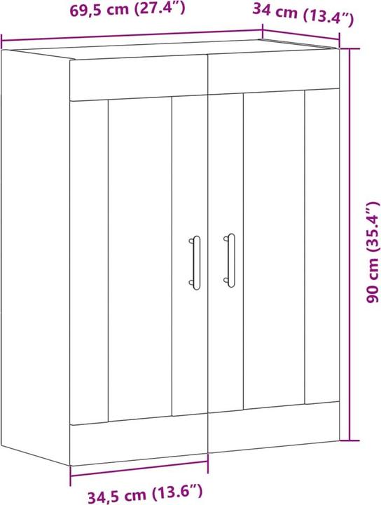 Image du produit VidaXL Wandschrank (69.5 x 34 x 90 cm)