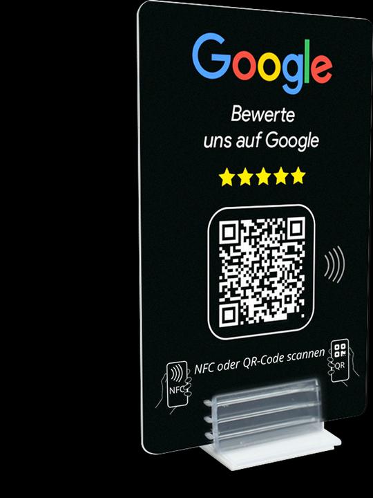 Actual product image wazzl Google review card - NFC / QR code display