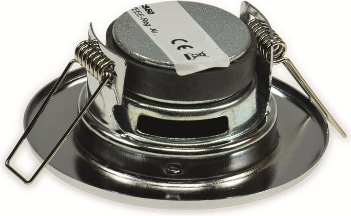 Actual product image König Design Ceiling Recessed Speaker "Mini" Halogen Look Ø 8 cm Recessed 6 cm chrome (1 pcs.)