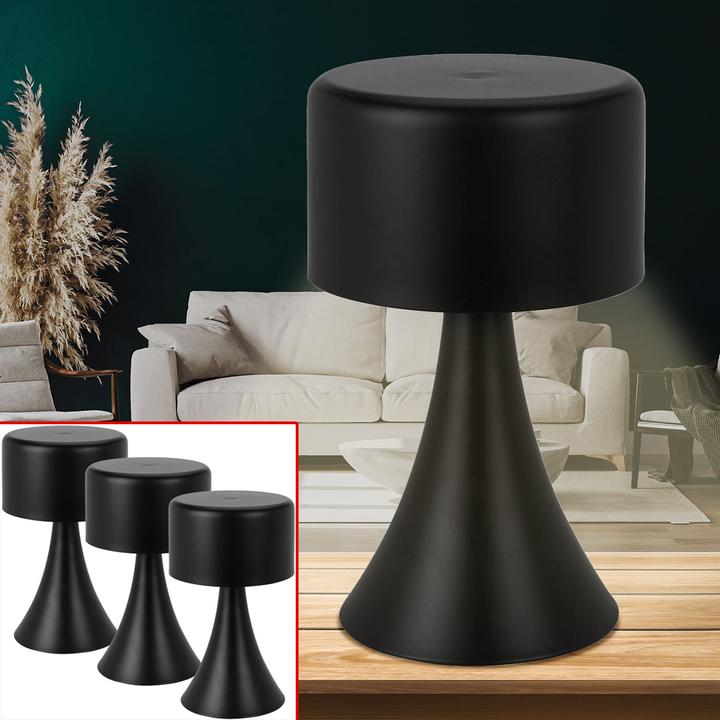 Actual product image H & S Collection Set of 3 design LED table lamp, black, battery operated, 12 x 21 cm