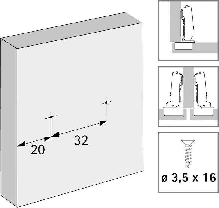 Immagine prodotto Hettich Plaque de mont. linéaire D=0.5mm à vis. (50 pz.)