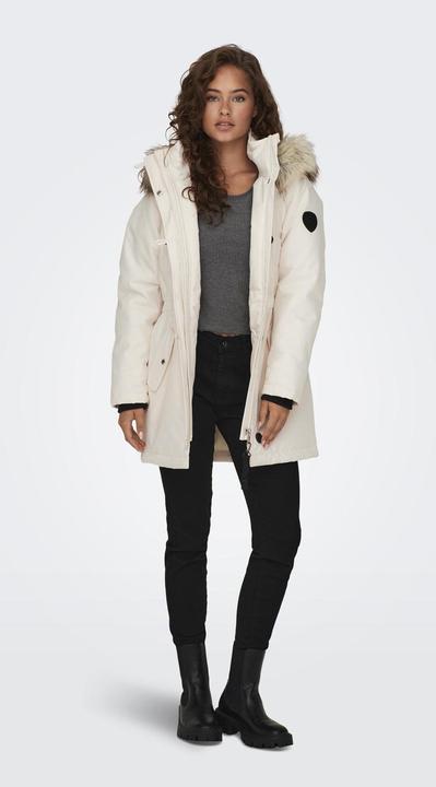 Produktbild Only Kapuze mit abnehmbarem Kunstfell-Rand Gerippte Ärmelbündchen Parka Langer Parka (XS)