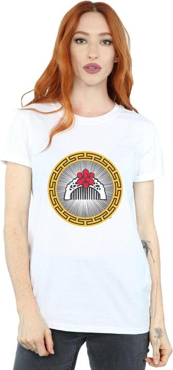 Actual product image Disney Womens/Ladies Mulan Movie Flower Comb Cotton Boyfriend T-Shirt (5XL)
