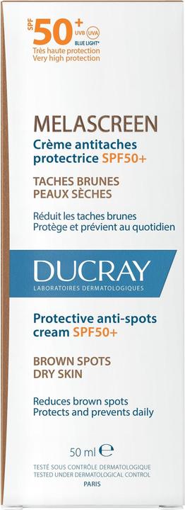 Image du produit Ducray Melascreen Crème antitachestectrice (Crème solaire visage, SPF 50+, 50 ml, 68 g)