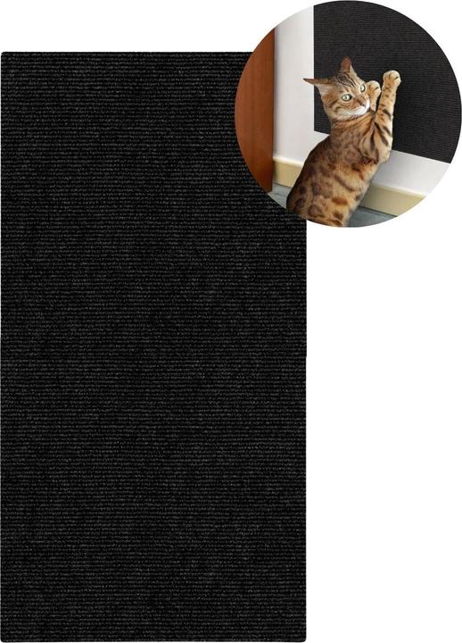 Produktbild Hermex Kratzmatte für Katzen Klettermatte Kratzschutz Kratzbrett Kratzwand (200 cm, Schwarz)