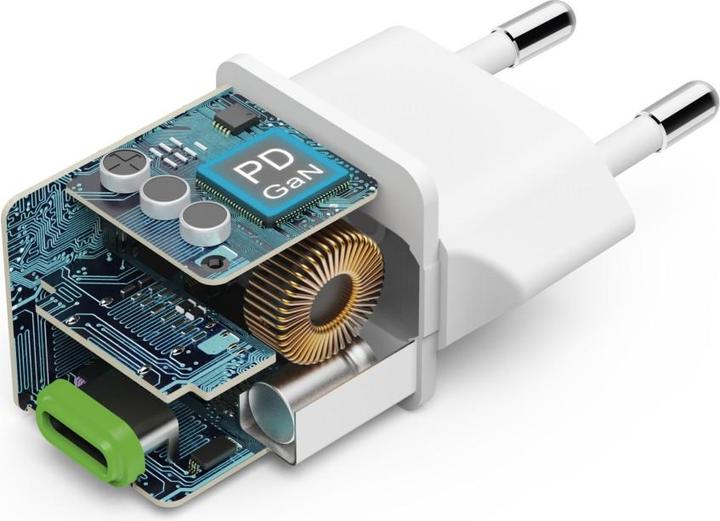 Produktbild Hama Schnellladegerät, USB-C, PD/Qualcomm®/GaN, Mini-Ladegerät, 30 W, Weiss (30 W)