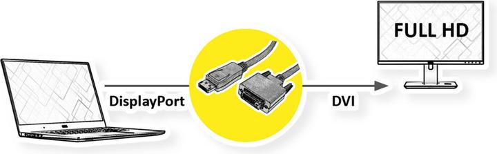 Actual product image Value Displayport Cable, Dp-Dvi (3 m, DisplayPort)