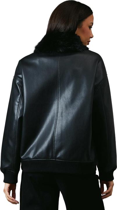 Actual product image Principles Womens/Ladies Leather Faux Fur Collar Bomber Jacket (42 D)