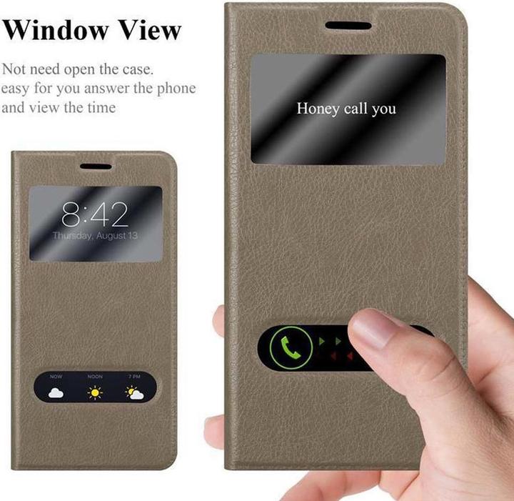 Actual product image Cadorabo Book with View double window cover (Samsung Galaxy A8 (2018))