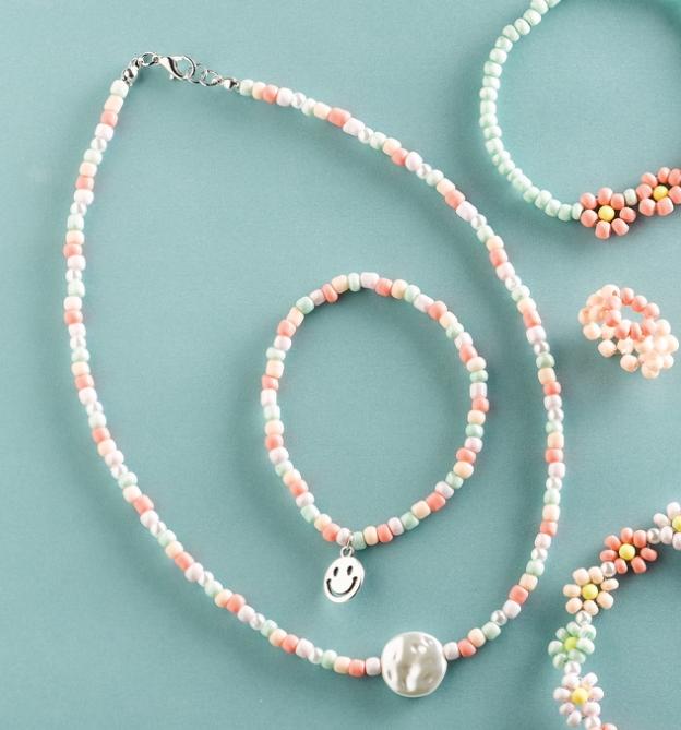 Actual product image Topp Sweet Flowers pearl jewellery set