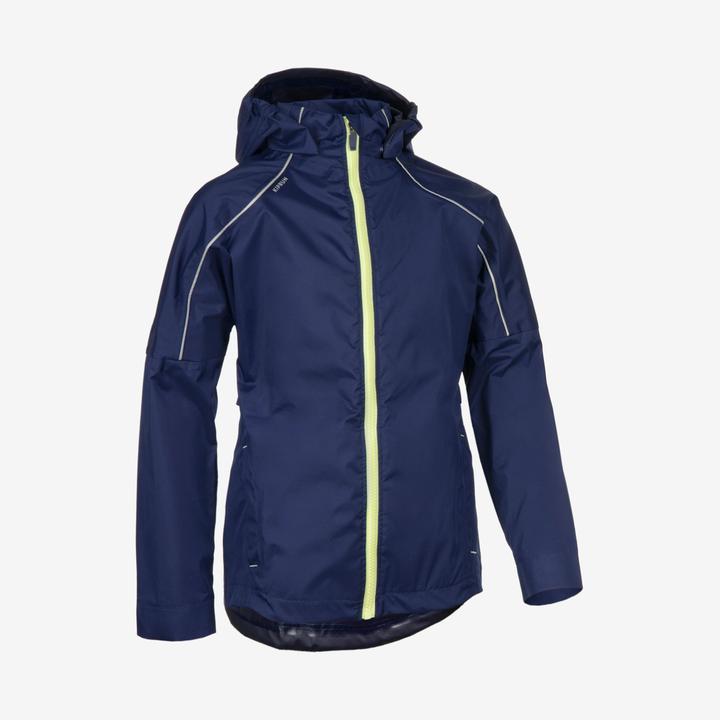 Kiprun Laufjacke Kinder wasserdicht - Rain blau/gelb (146)