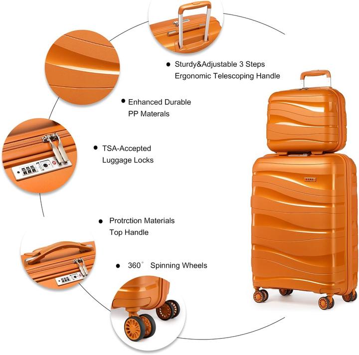 Produktbild Kono Gepäckset: Koffer und Kosmetikkoffer (39 l, Handgepäck (bis 50l))