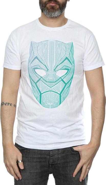 Actual product image Mens Black Panther Tribal Mask T-Shirt (S)