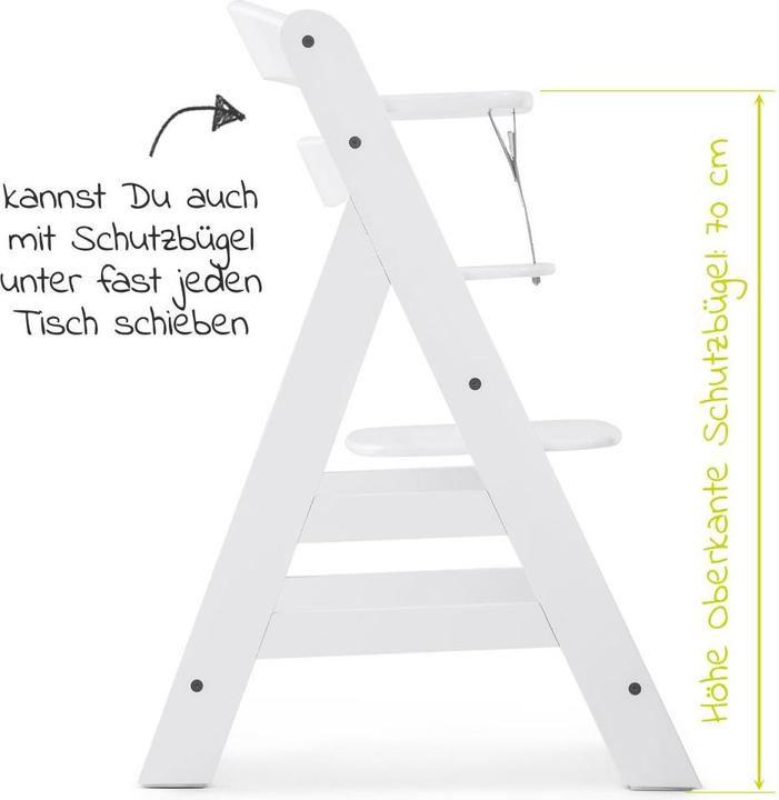 Actual product image Hauck Highchairs Highchair Alpha Plus White in economy set incl. seat cushion (Highchair)