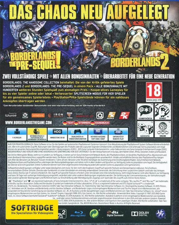 Produktbild 2K Games Borderlands: The Handsome Collection (PS4, Multilingual)