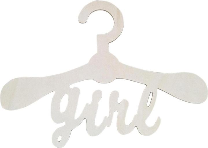 Actual product image Playwood Plywood Wood Kids Coat Hanger Girl (1 x)