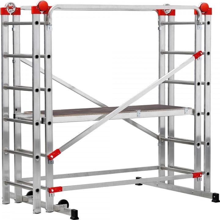 Image du produit Hailo G60, échafaudage multifonctionnel en aluminium, 2 x 12 (Échelle multifonction, 136 cm)