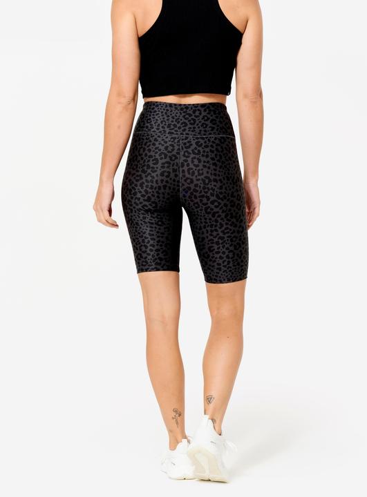 Produktbild Domyos Shorts Radlerhose Damen dehnbar - Leopardenprint dunkelgrau (L)