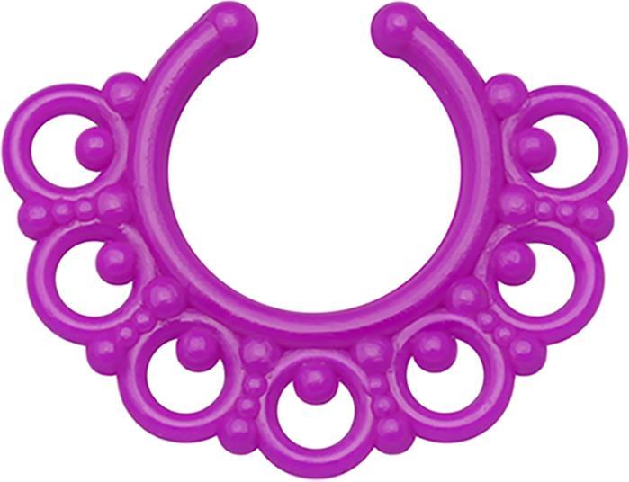Produktbild Star Piercing Fake Septum Tribal mit Kugeln violett