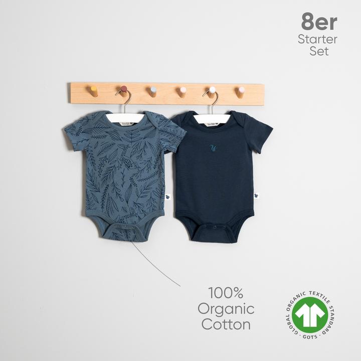 Actual product image TotsTale Premium 8 pcs. Newborn starter set – baby clothes made from organic cotton – birth gift (50, 56, 62, 68)