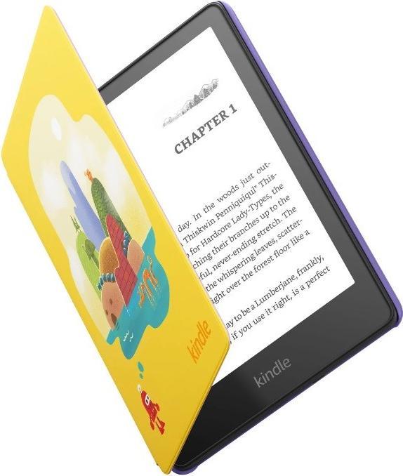 Actual product image Amazon Ebook Kindle Paperwhite Kids 6.8 8GB WiFi Robot Dreams (6.81", 8 GB, Violet, Yellow)