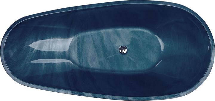 Actual product image Beliani Bathtub freestanding navy blue marble look 170 x 80 cm RIOJA (178 l, 170 cm)