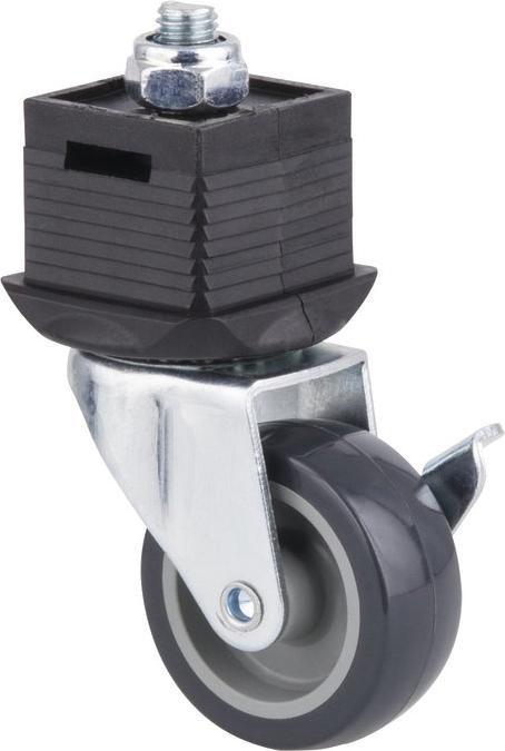 Actual product image wolfcraft Foot with Caster and Brake, Steerable (7.50 cm, 12 cm)
