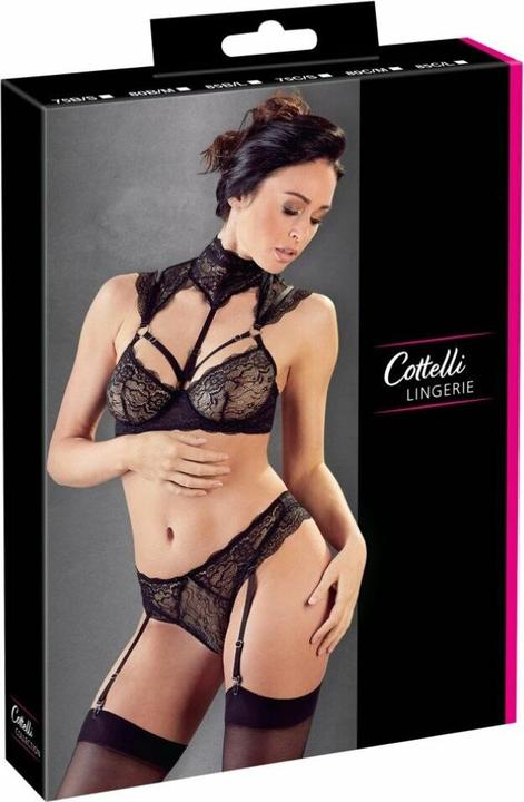 Actual product image Cottelli Collection Suspender set with flower tip (80 B)