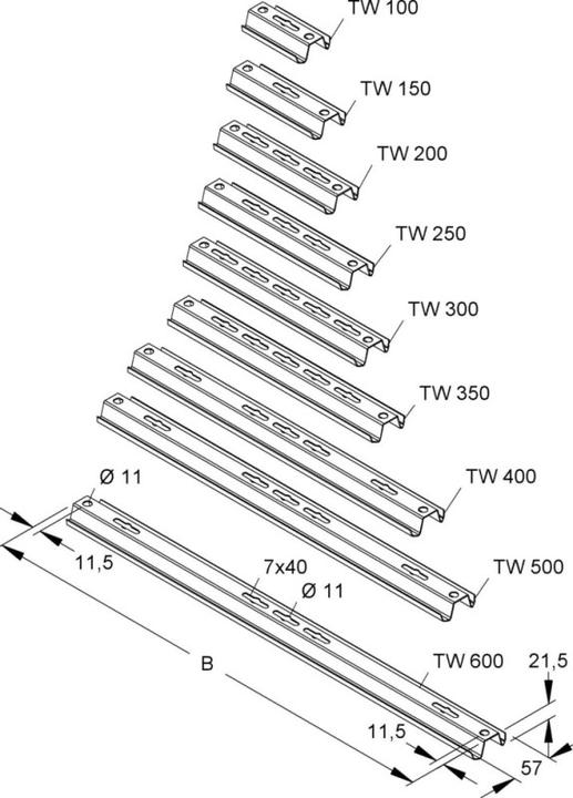 Produktbild Niedax NIE TW300E3 Tragwinkel B290mm Edelstahl Werkstoff-Nr.: 1.4301 1.4303