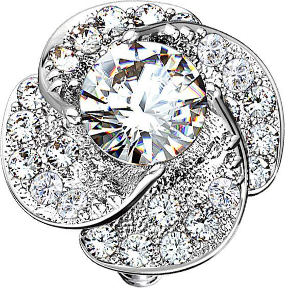 Actual product image Star Piercing Dermal Anchor silver rose with crystal (Surgical steel 316L, Brass)