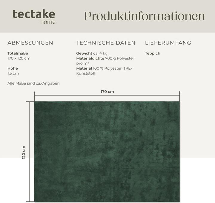 Produktbild tectake Kurzflorteppich Soft Zone (120 x 170 cm)