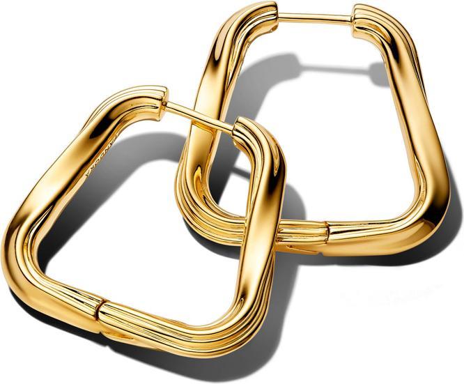 Image du produit Pandora Grands cerceaux triangulaires torsadés (Métal, Plaqué or)