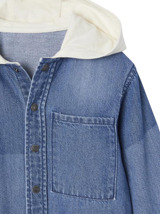 Produktbild Vertbaudet Jungen Jeanshemd mit Kapuze und Aufnähern (98)