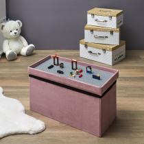 Home Deco Kids coffre banc pliable compatible brique rose