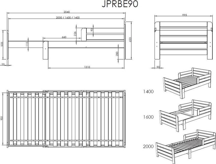 Immagine prodotto Vipack Letto trasformabile Jumper Bianco (200 x 140 cm)