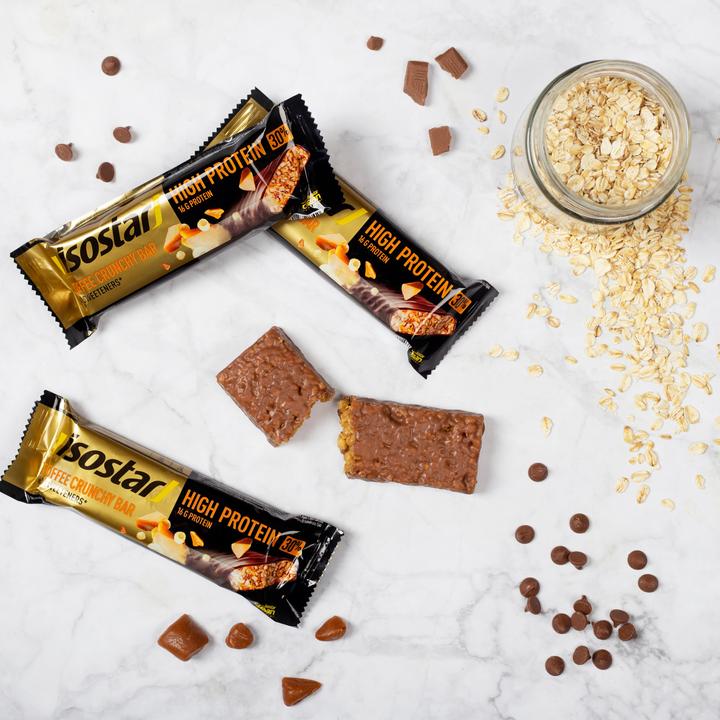 Image du produit Isostar Barre High Protein 30% Toffee Crunchy Bar, 16 x 55g (Caramel, 16 pcs, 880 g)