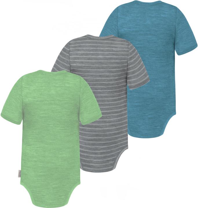 Actual product image Normani Set of 3 baby merino bodysuit short sleeves "Tauranga" - 9295 (68)