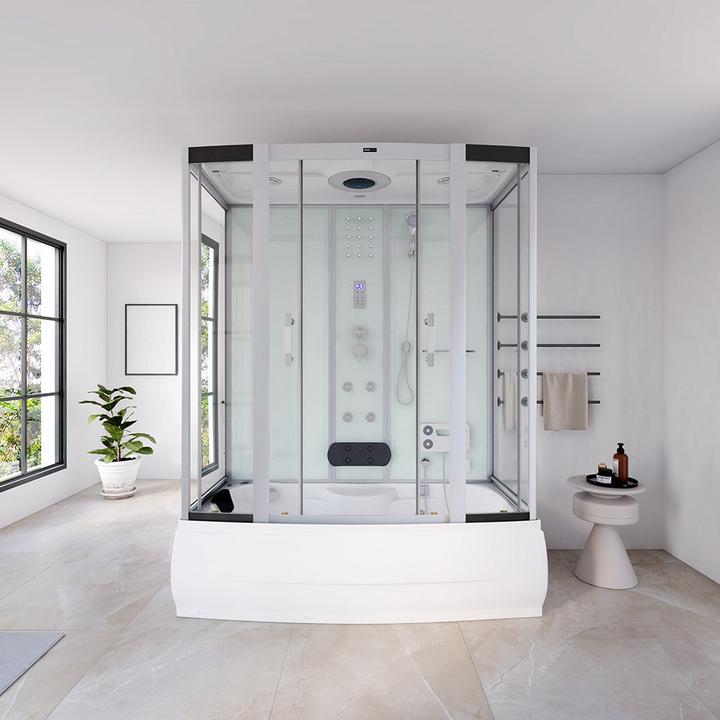 Immagine prodotto Home Deluxe Doccia a vapore con funzione idromassaggio e illuminazione LED YARU WHITE - 170x90x220 cm