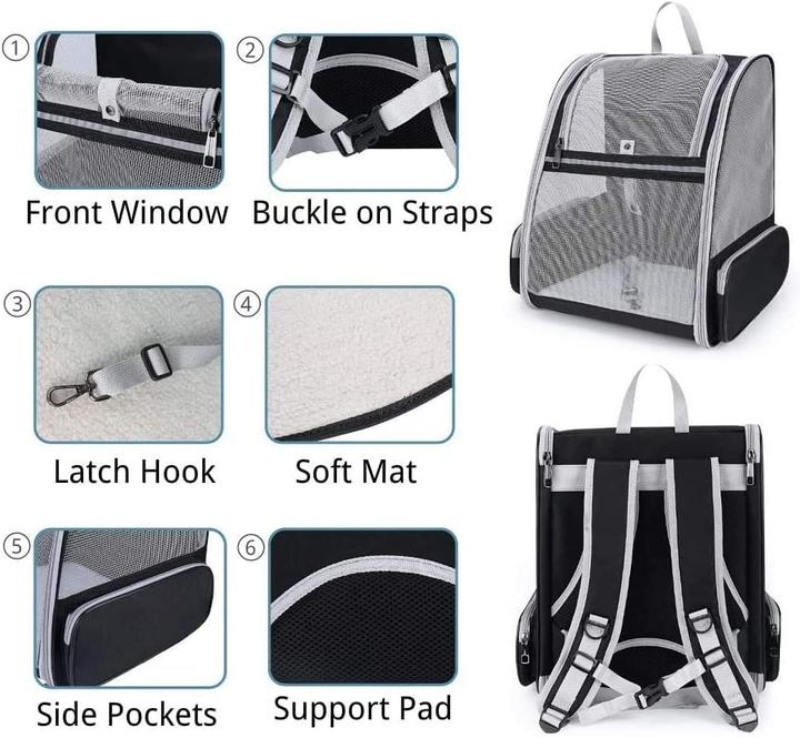Actual product image Bow Calico Haustierrucksack (Dog, Cat, Foldable, Breathable)