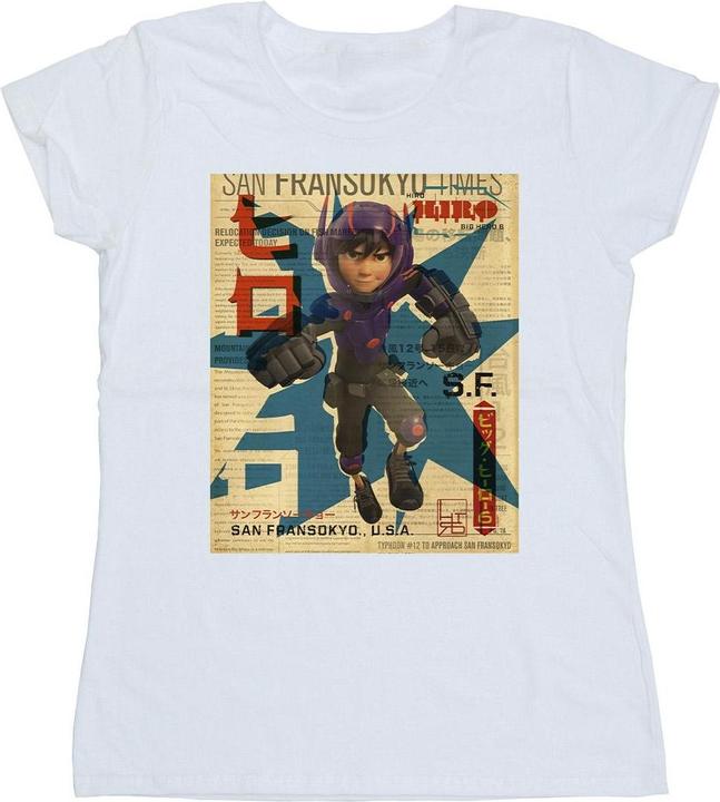 Immagine prodotto Disney Big Hero 6 Baymax Hiro Newspaper Maglietta Donna (XL)